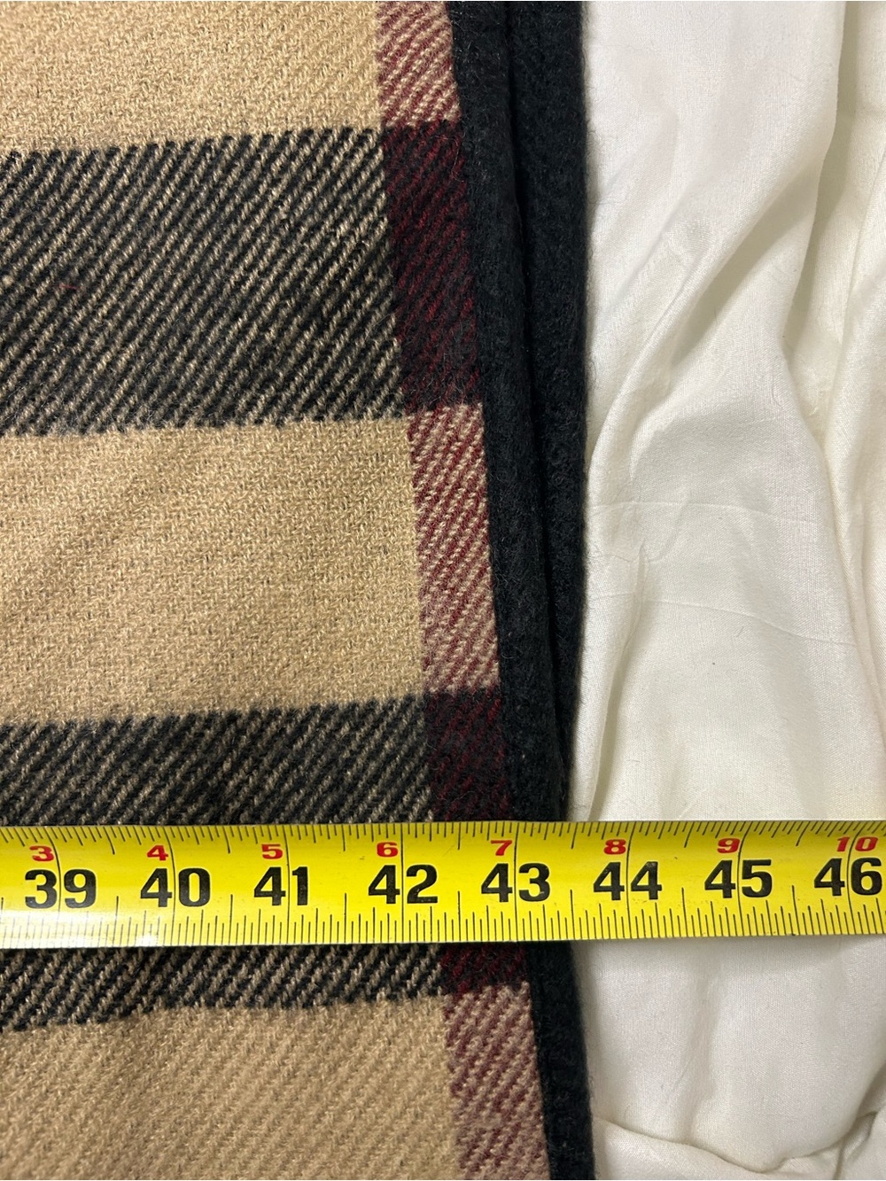 Do everything in love Beige and Black Plaid poncho with Red Trim - Picture 8 of 8